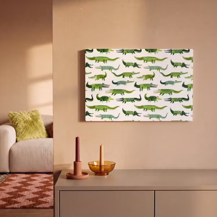 Canvas schilderij - krokodillen - Speels - Groen — 2