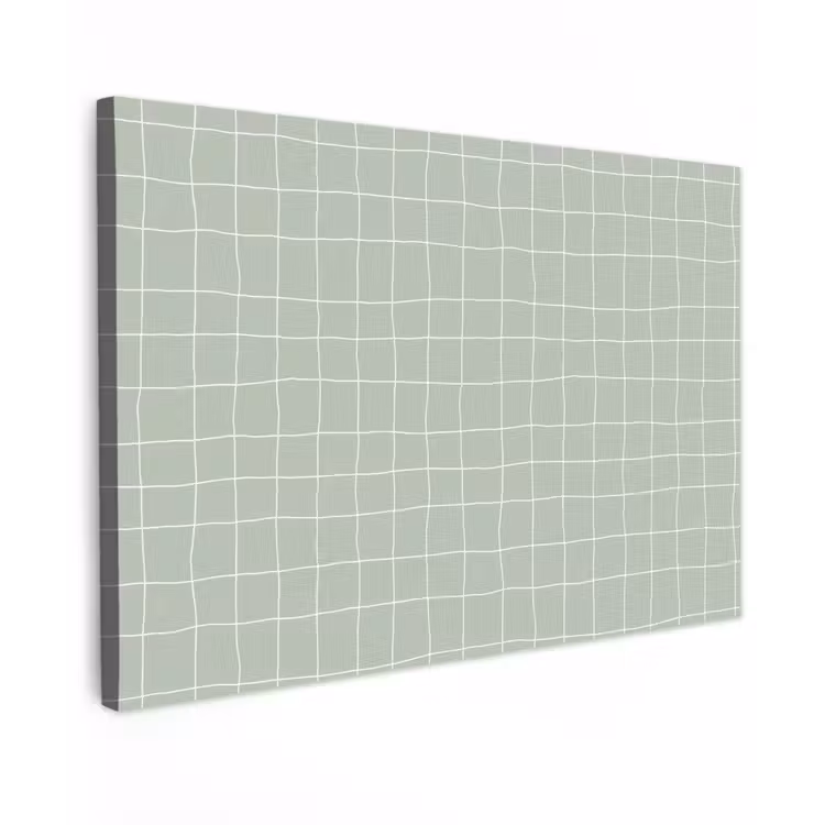 Canvas schilderij - Ruitpatroon - Golvend - Groen — 1
