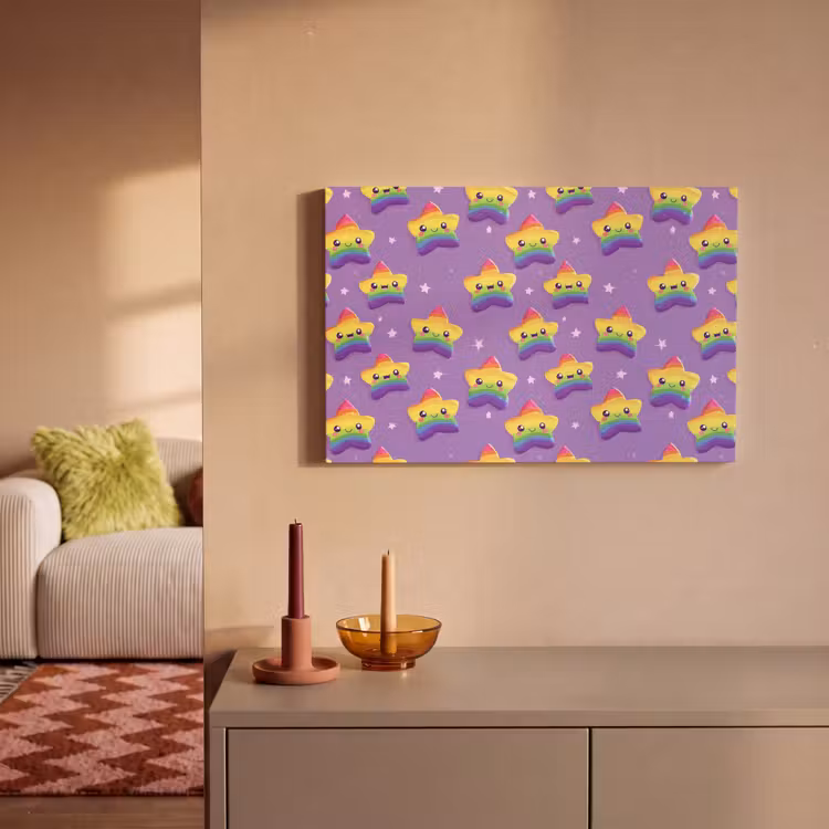 Canvas schilderij - Sterren - Regenboog - Paars — 2