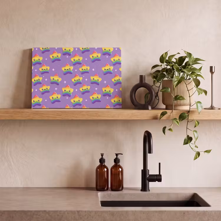 Canvas schilderij - Sterren - Regenboog - Paars — 3