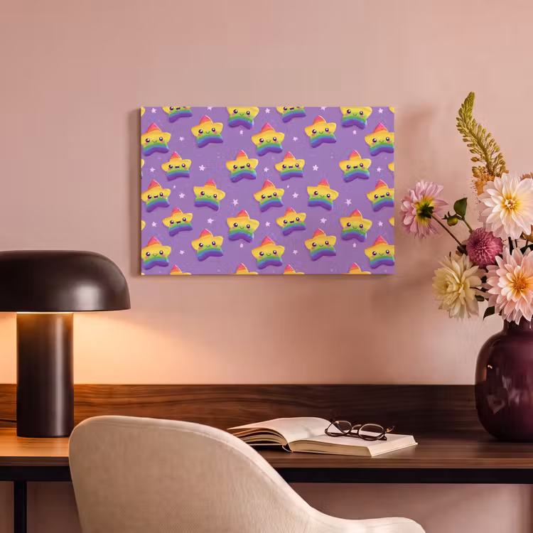 Canvas schilderij - Sterren - Regenboog - Paars — 4