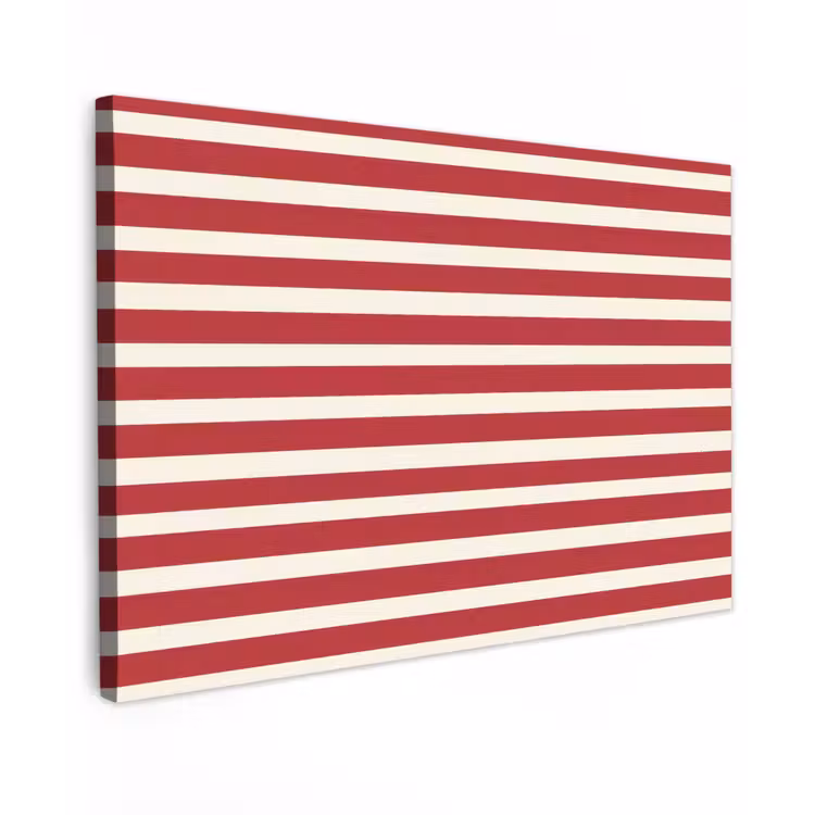 Canvas schilderij - Strepen - Patroon - Rood — 1