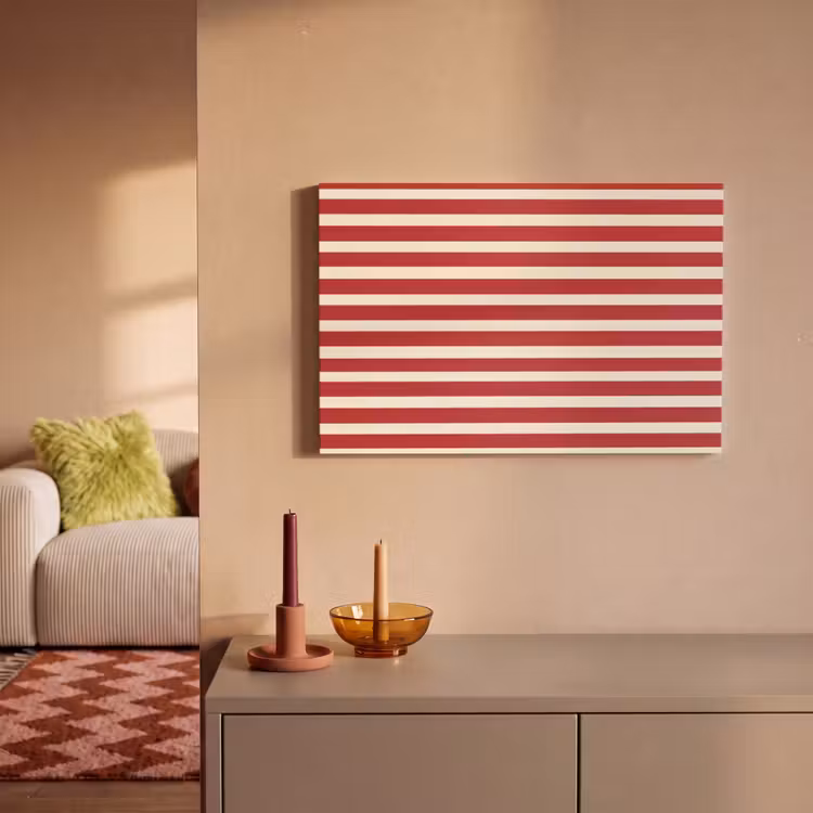 Canvas schilderij - Strepen - Patroon - Rood — 2