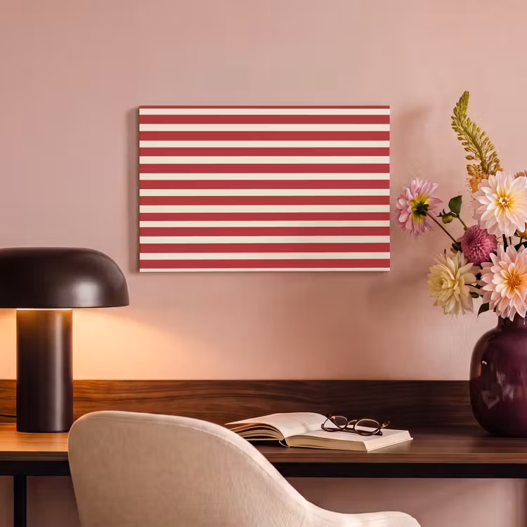Canvas schilderij - Strepen - Patroon - Rood — 4
