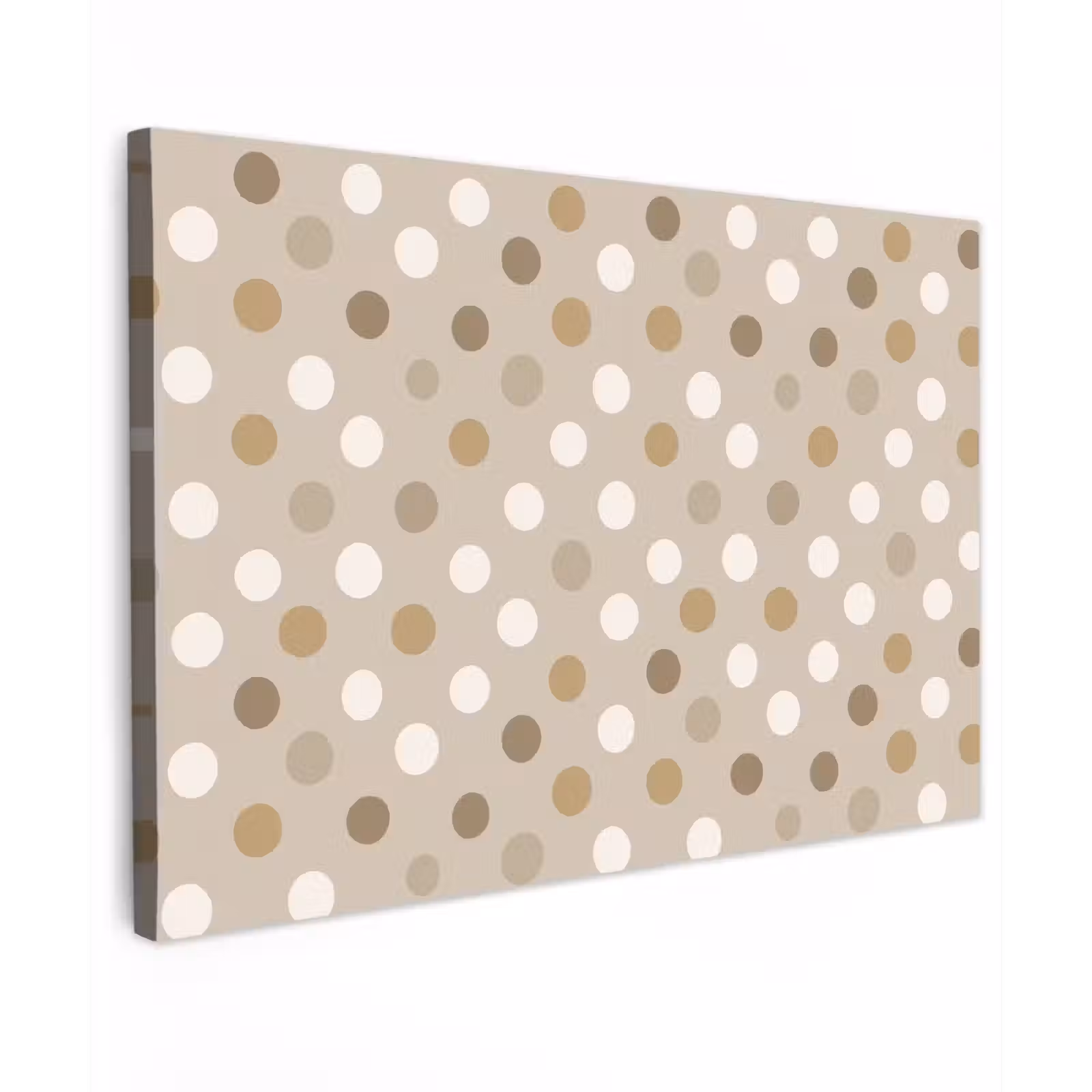 Canvas schilderij - Polka - Dots - Beige — 1