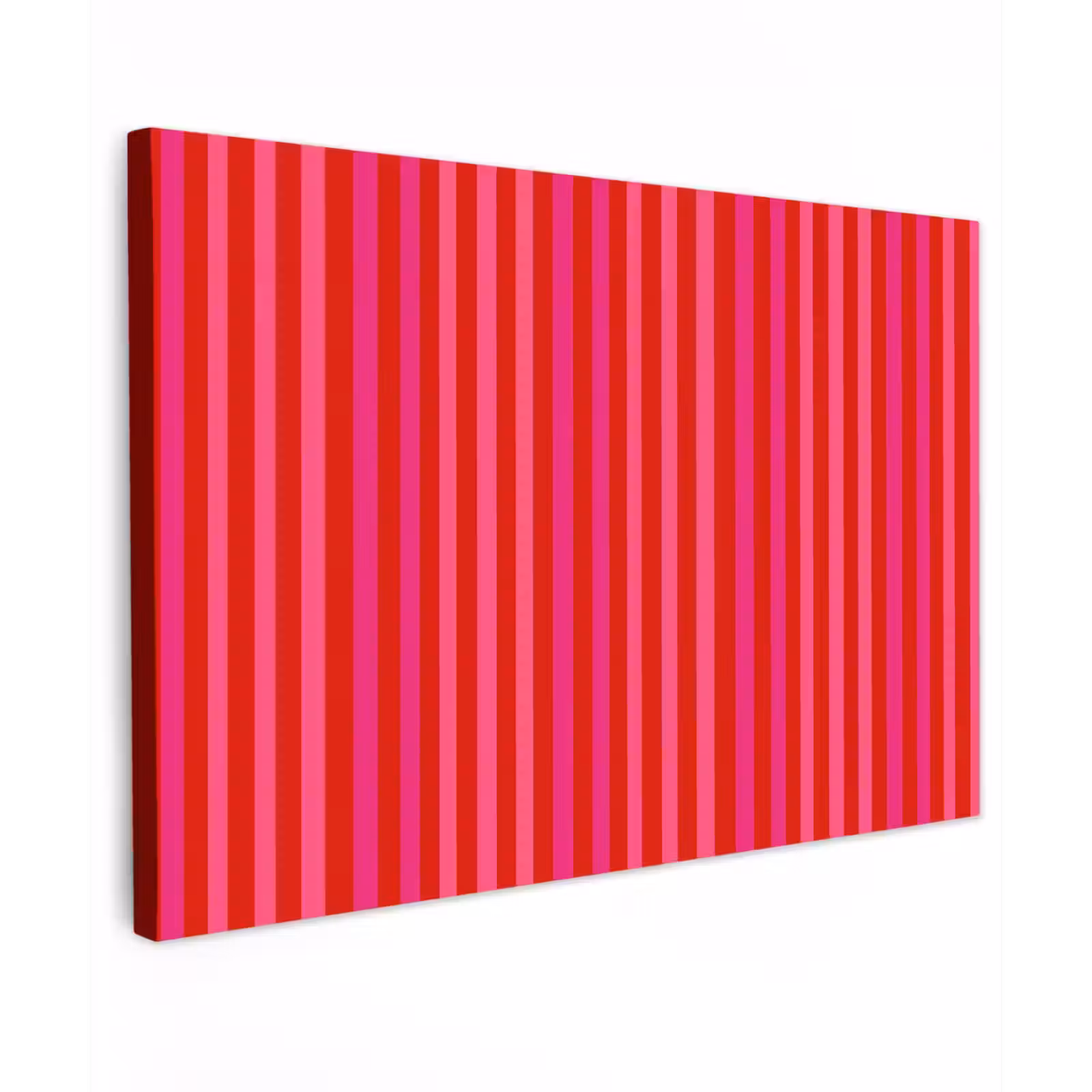 Canvas schilderij - Verticaal - Strepen - Roze — 1