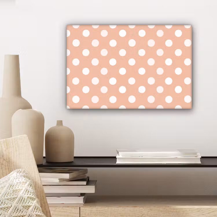 Canvas schilderij - Klassiek - Polka - Perzik — 5