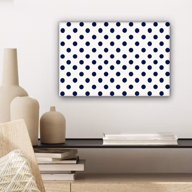Canvas schilderij - Klassiek - Stippen - Blauw — 5