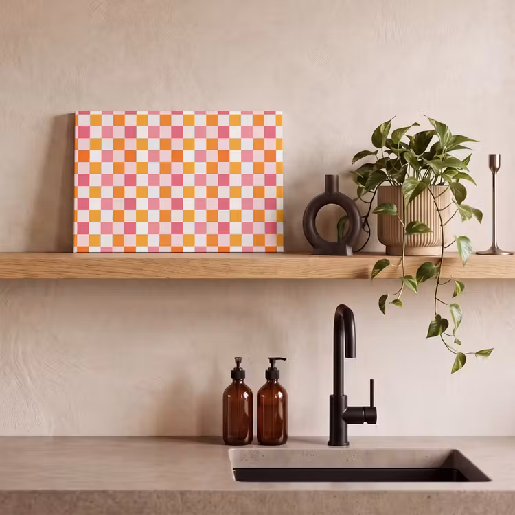 Canvas schilderij - Patroon - Vierkant - Roze — 3