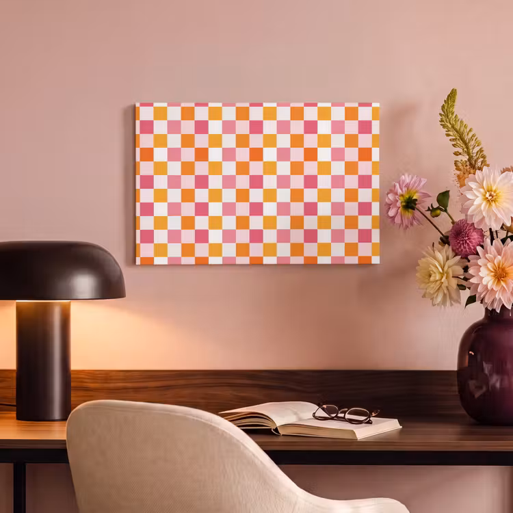 Canvas schilderij - Patroon - Vierkant - Roze — 4