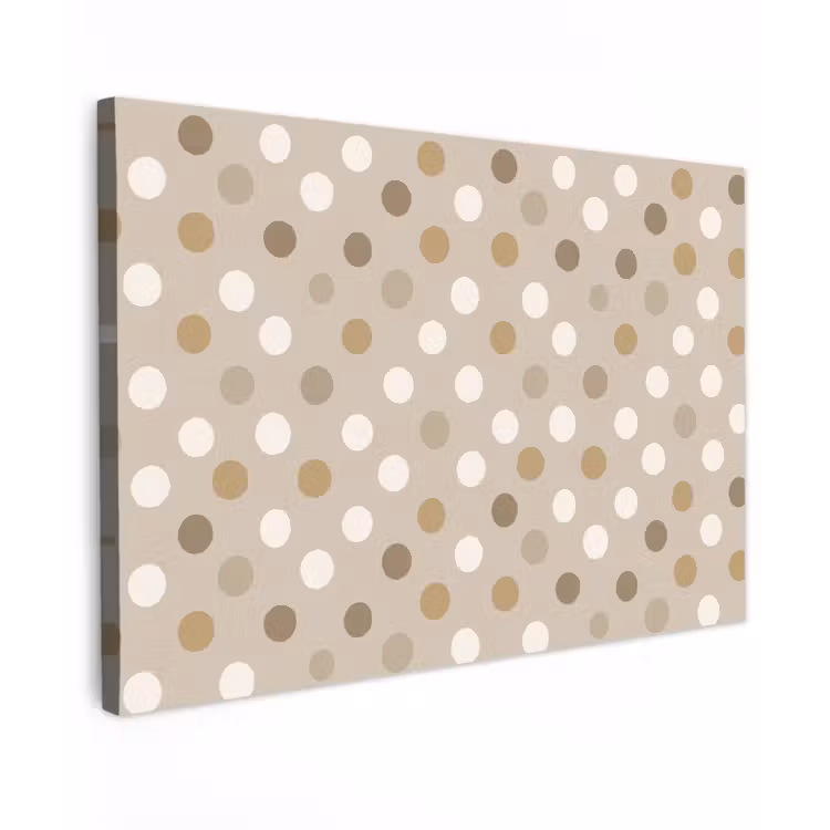 Canvas schilderij - Polka - Dots - Beige — 1