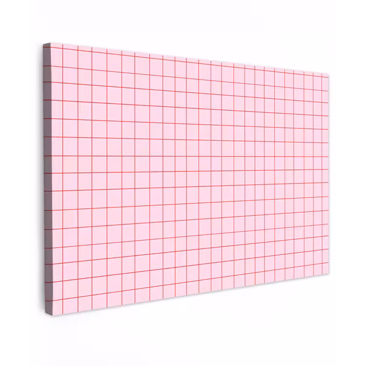 Canvas schilderij - Raster - Patroon - Roze — 1