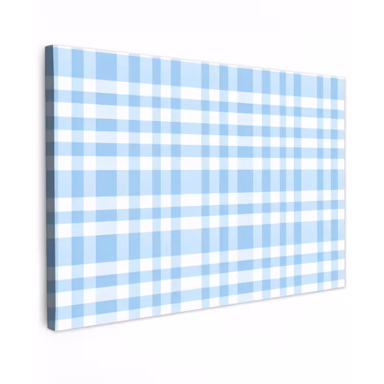 Canvas schilderij - Ruit - Patroon - Blauw — 1