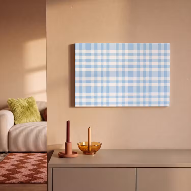 Canvas schilderij - Ruit - Patroon - Blauw — 2