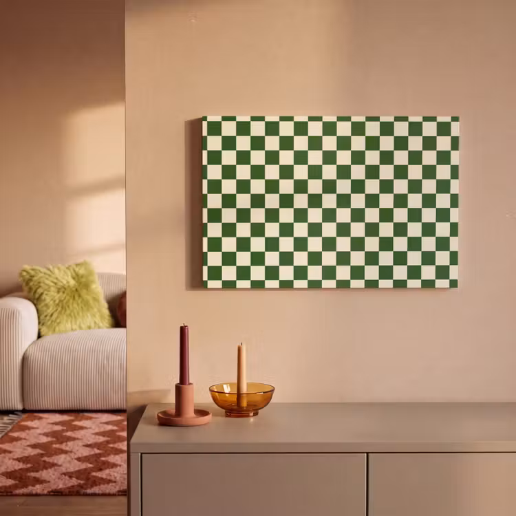 Canvas schilderij - Schaakbord - Patroon - Groen — 2