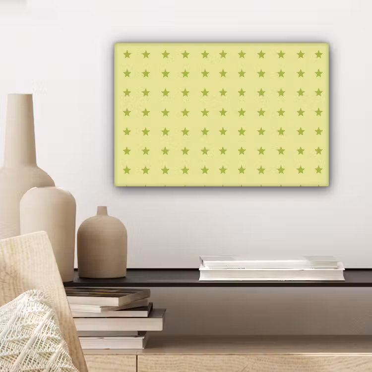 Canvas schilderij - Sterren - Patroon - Groen — 5