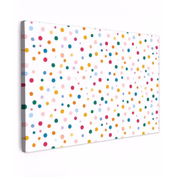 Canvas schilderij - Stippen - Speels - Kleurrijk — 1