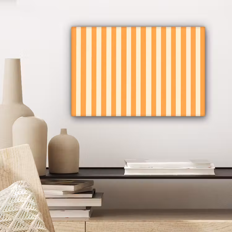 Canvas schilderij - Strepen - Patroon - Oranje — 5