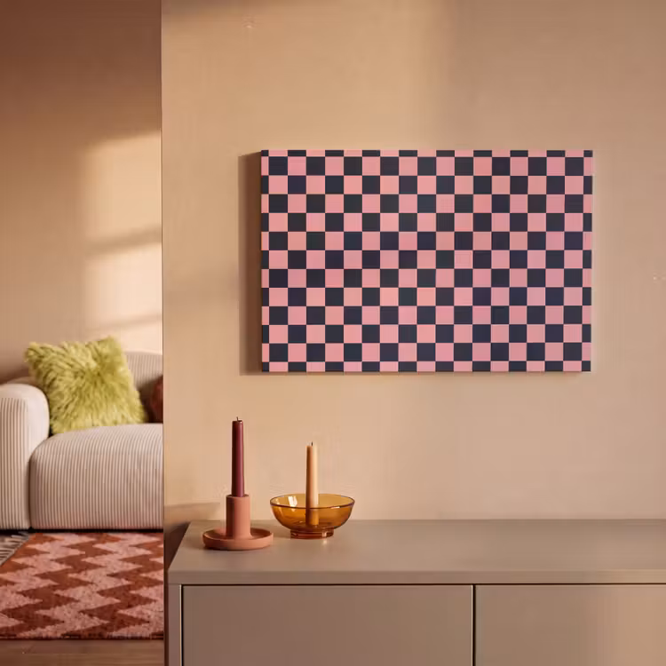 Canvas schilderij - Traditioneel - Patroon - Blauw - Roze — 2