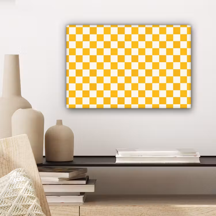 Canvas schilderij - Traditioneel - Patroon - Geel — 5