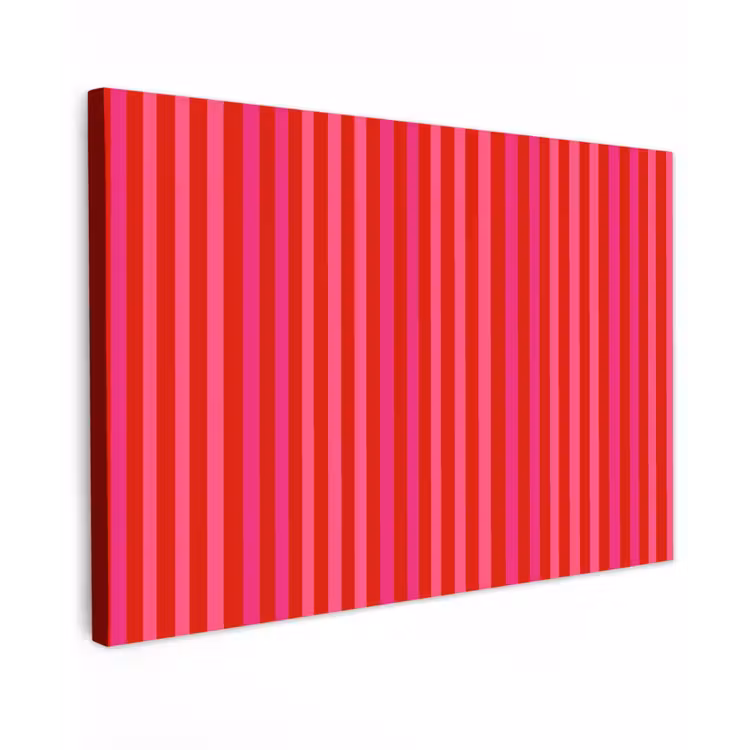 Canvas schilderij - Verticaal - Strepen - Roze — 1
