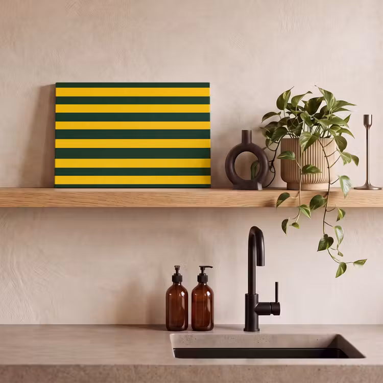 Canvas schilderij - Klassiek - Strepen - Groen — 3