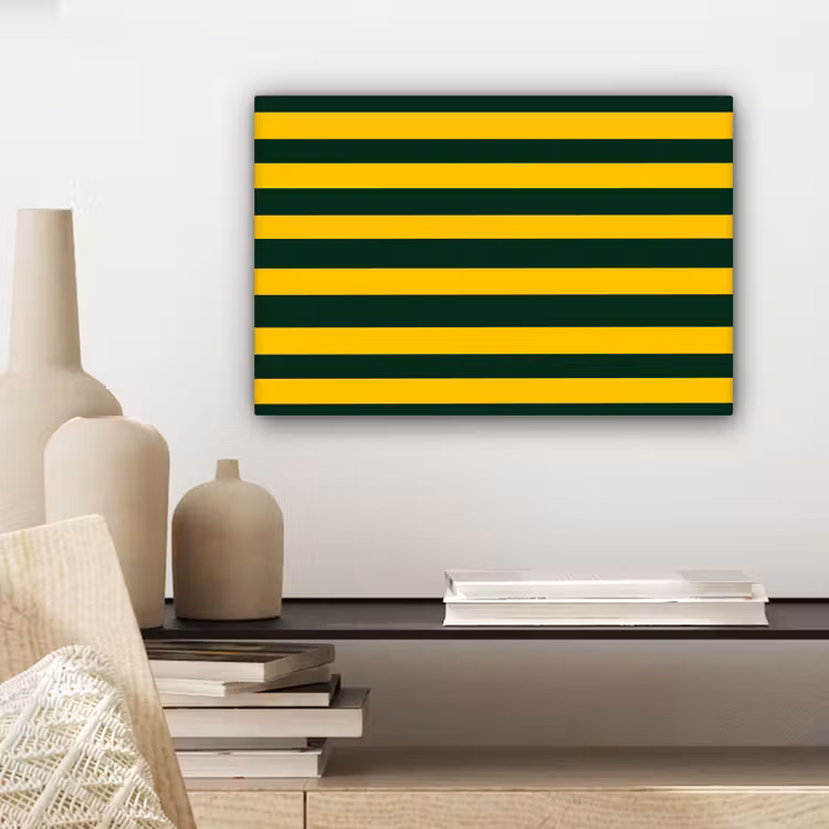 Canvas schilderij - Klassiek - Strepen - Groen — 5