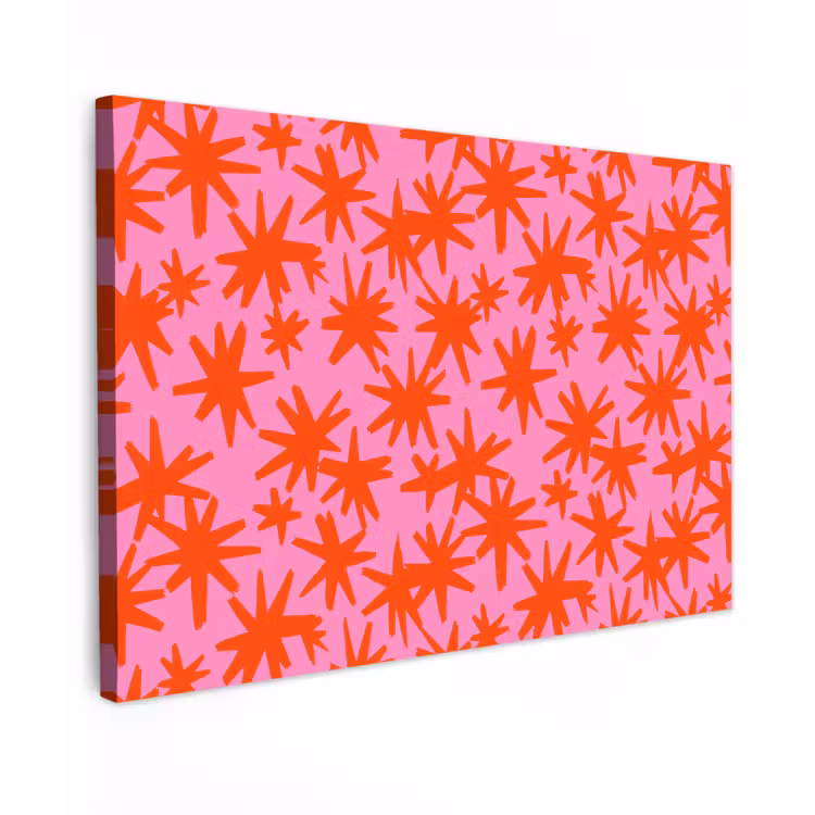 Canvas schilderij - Modern - Sterren - Roze — 1
