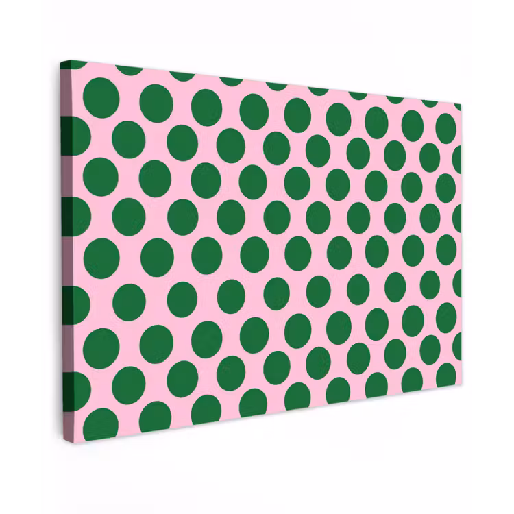 Canvas schilderij - Polkadots - Patroon - Groen — 1