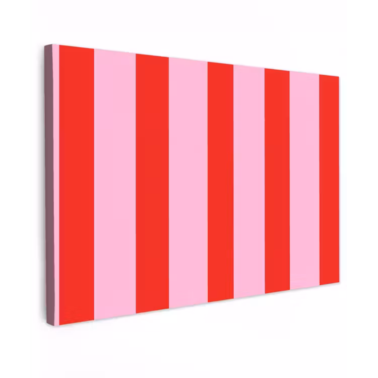 Canvas schilderij - Strepen - Klassiek - Roze — 1