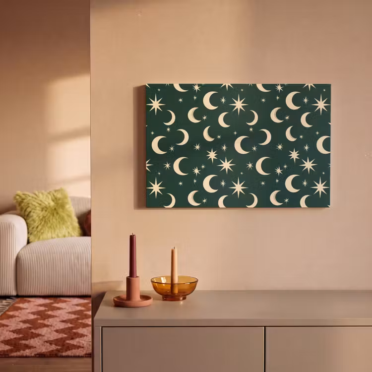 Canvas schilderij - Manen - Sterren - Groen — 2
