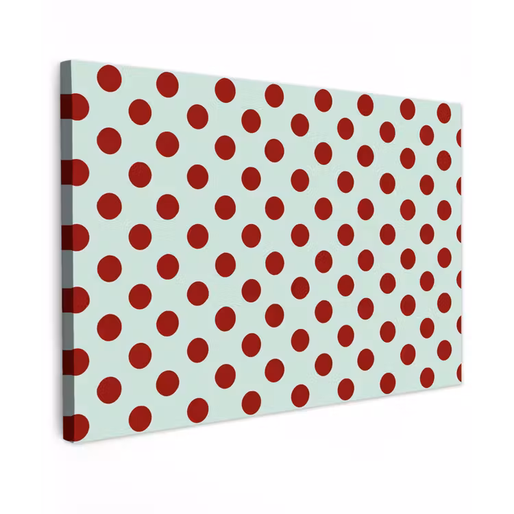 Canvas schilderij - Polka - Dots - Rood — 1