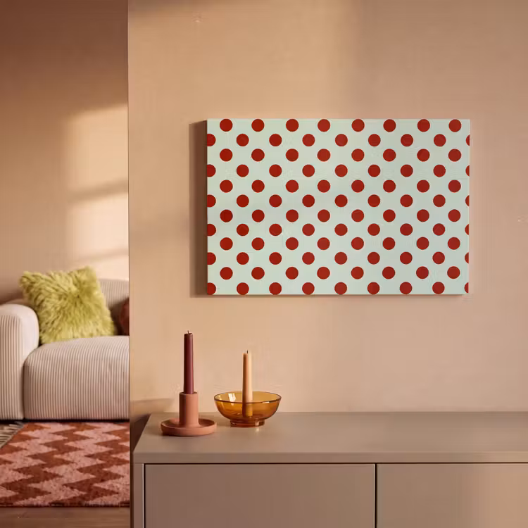 Canvas schilderij - Polka - Dots - Rood — 2