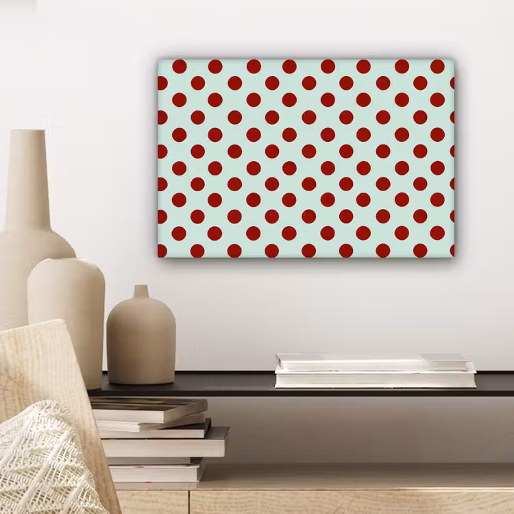 Canvas schilderij - Polka - Dots - Rood — 5