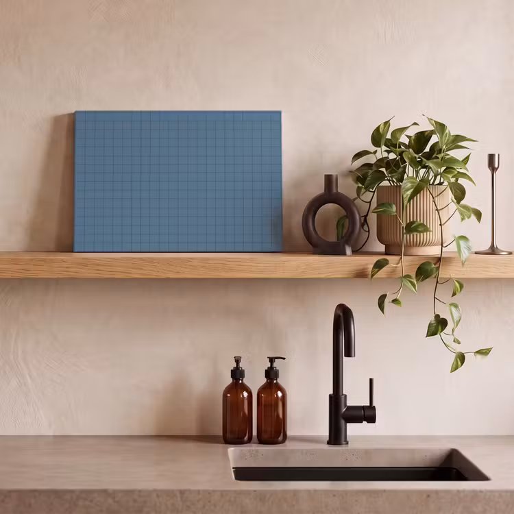 Canvas schilderij - Ruiten - Geometrisch - Blauw — 3