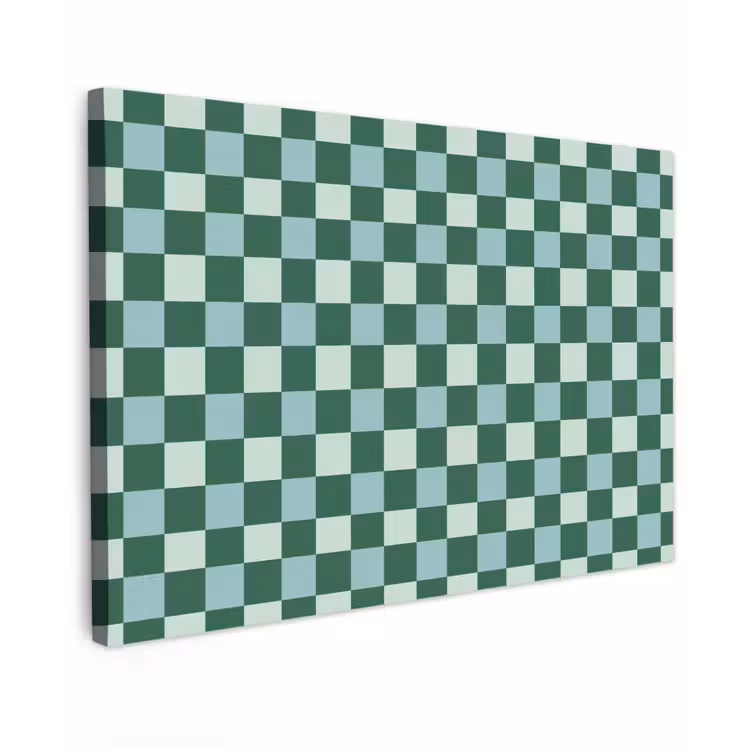 Canvas schilderij - Schaakbord - Klassiek - Groen — 1