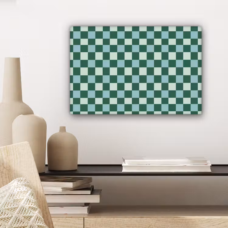 Canvas schilderij - Schaakbord - Klassiek - Groen — 5