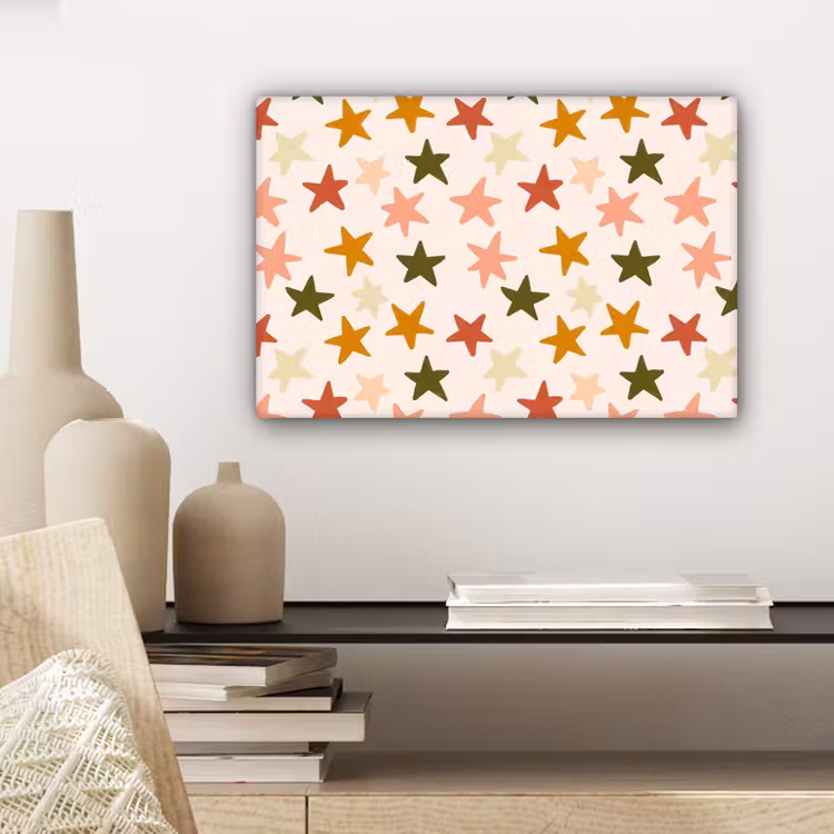 Canvas schilderij - Sterren - Patroon - Kleurrijk — 5