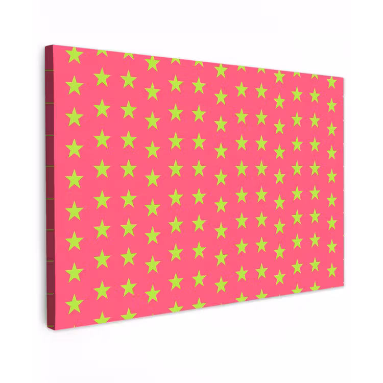 Canvas schilderij - Sterren - Patroon - Roze — 1