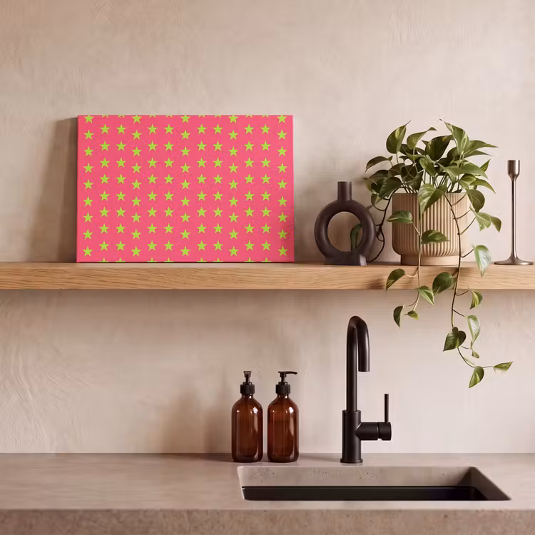 Canvas schilderij - Sterren - Patroon - Roze — 3