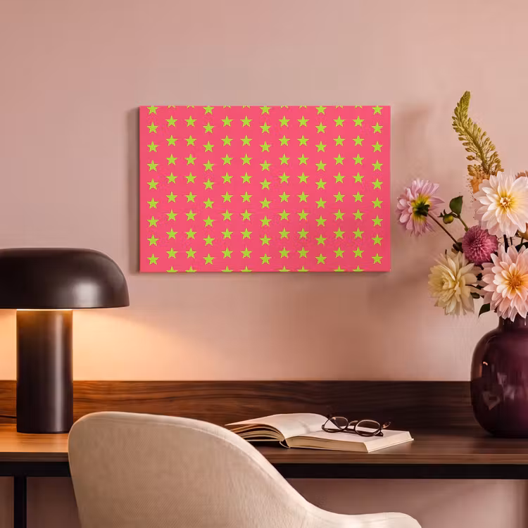 Canvas schilderij - Sterren - Patroon - Roze — 4