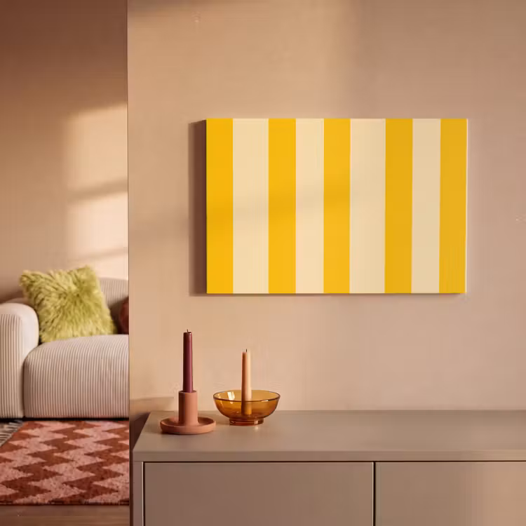 Canvas schilderij - Strepen - Klassiek - Geel — 2