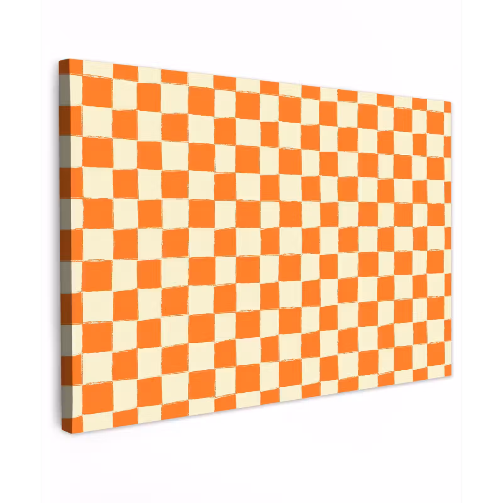 Canvas schilderij - Schaak - Patroon - Oranje — 1