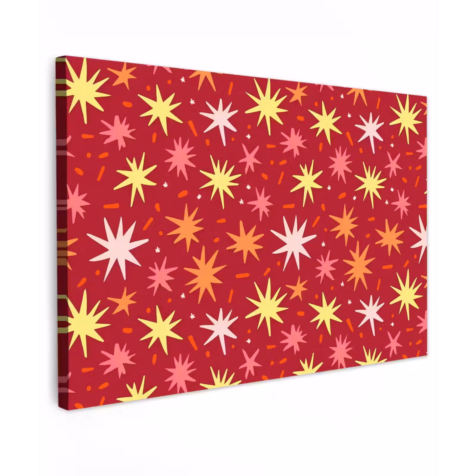 Canvas schilderij - Sterren - Speels - Rood — 1