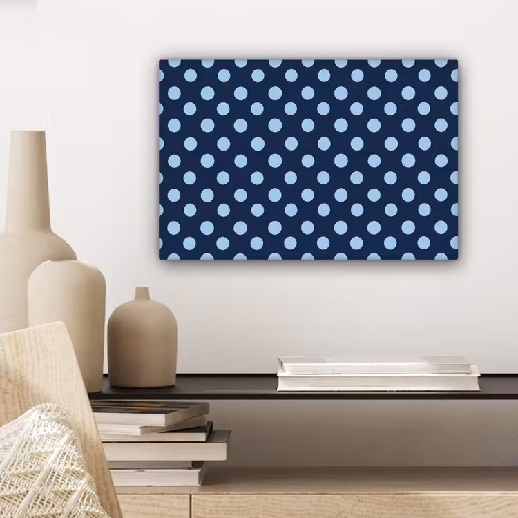 Canvas schilderij - Klassiek - Dots - Blauw — 5