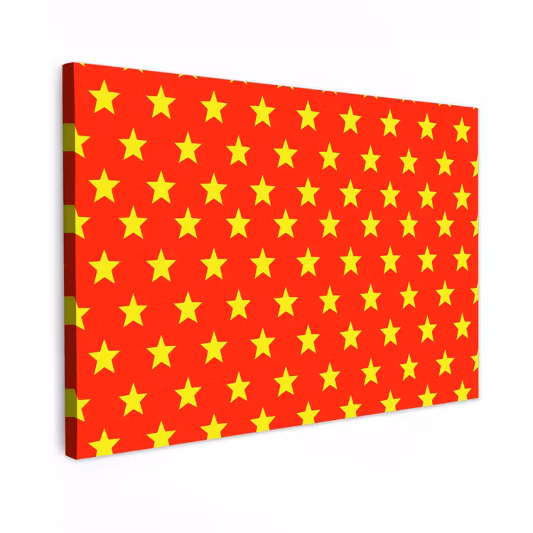 Canvas schilderij - Ster - Patroon - Geel — 1