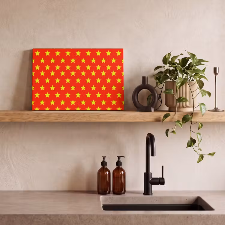 Canvas schilderij - Ster - Patroon - Geel — 3