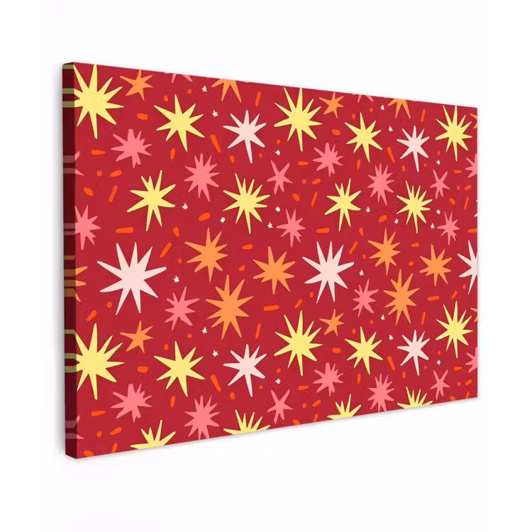 Canvas schilderij - Sterren - Speels - Rood — 1