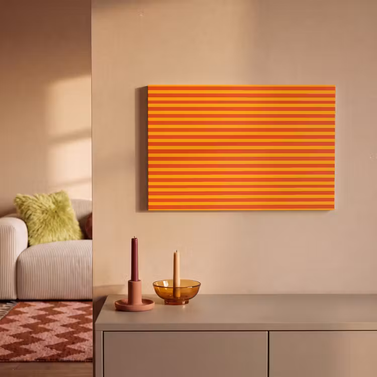 Canvas schilderij - Strepen - Patroon - Oranje — 2