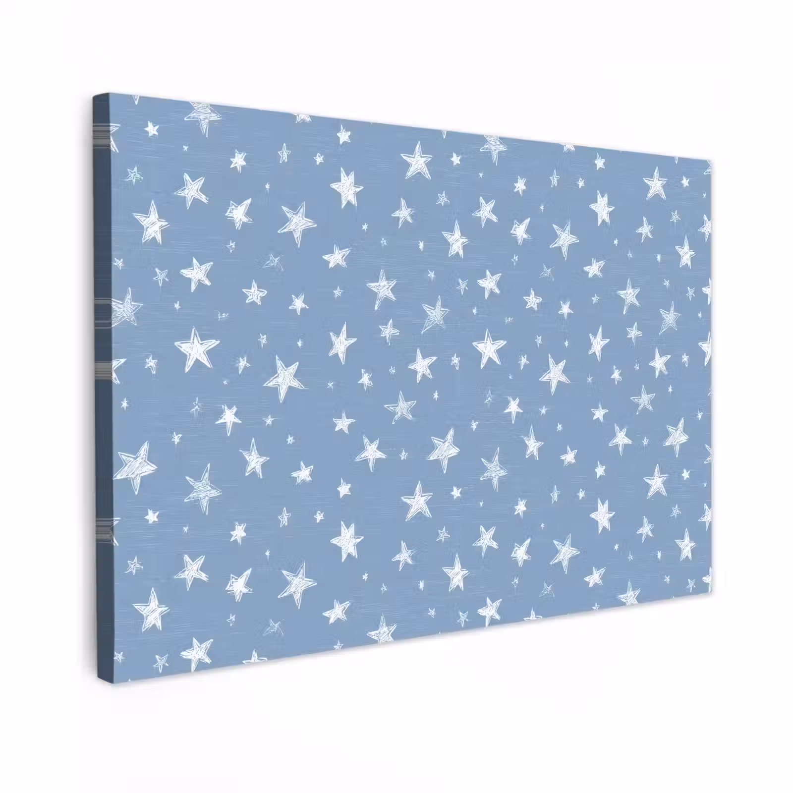 Canvas schilderij - Sterretjes - Patroon - Blauw — 1